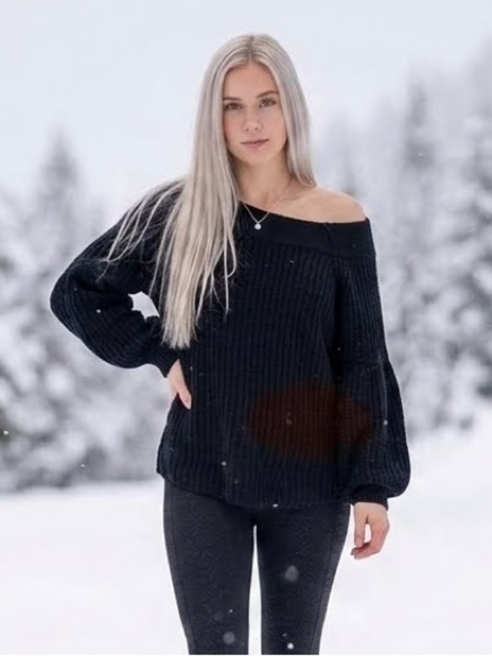 NWT PPLA Black Chunky Knit Sweater XS/S Ramie Cotton Blend